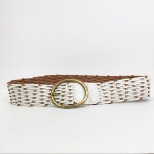 Leather woven belt made in India brass hardware